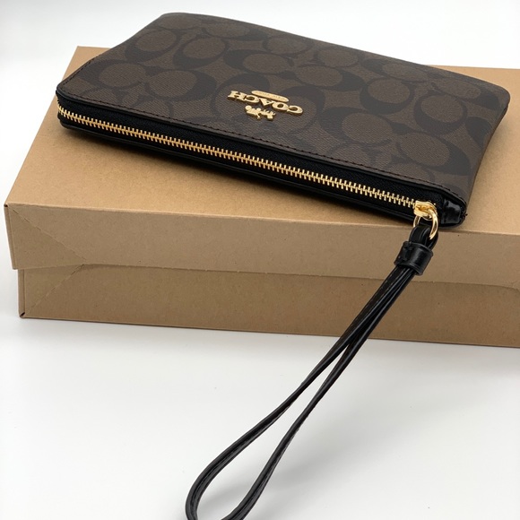 Coach Large Corner Zip Wristlet Signature Canvas - Picture 3 of 9